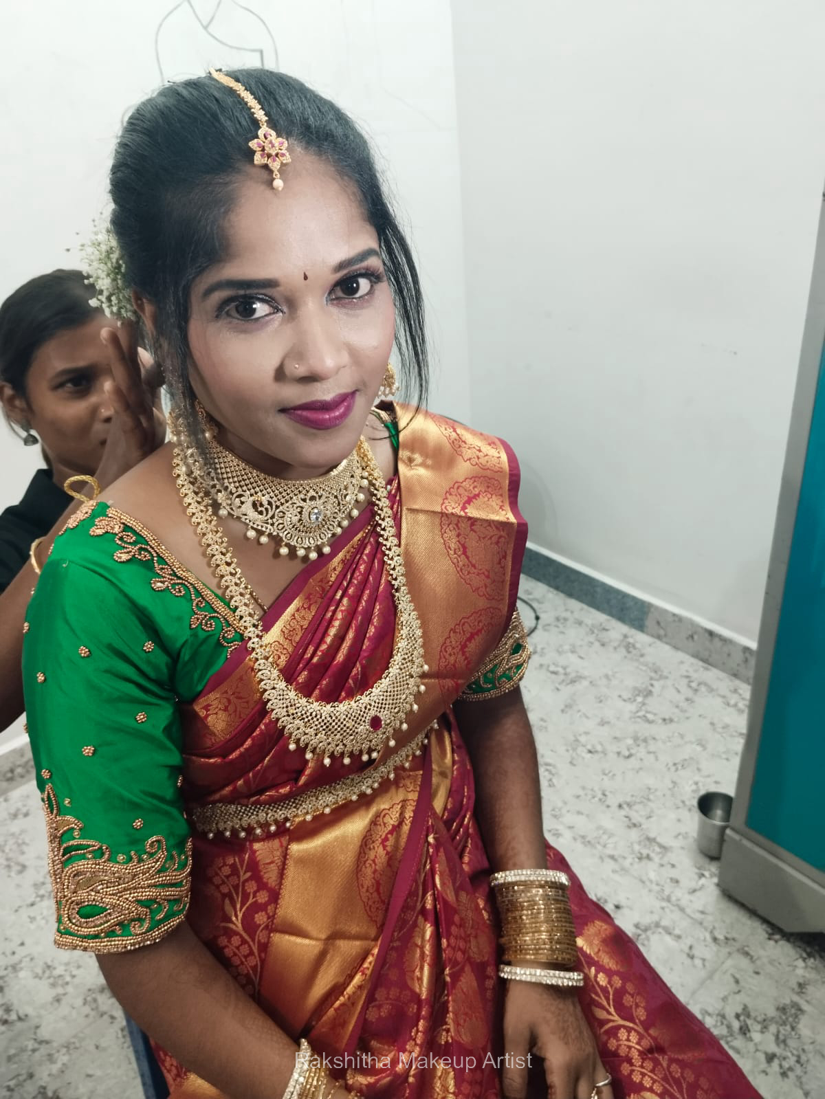 Saree draping for a bride